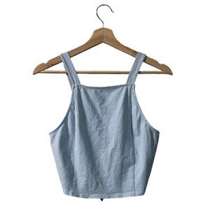 Urban Outfitters Tie Back Crop Top Size Medium Powder Blue